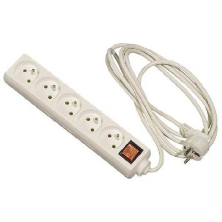 Przedłużacz 5x3m+0 z wyłącznikiem Elgotech