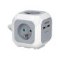 Przedłużacz 4 krotny 2P+Z, ładowarka 2xUSB OR-AE-13144 szaro-biały