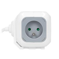 Przedłużacz 4 krotny 2P+Z, ładowarka 2xUSB OR-AE-13144 szaro-biały Orno