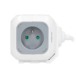 Przedłużacz 4 krotny 2P+Z, ładowarka 2xUSB OR-AE-13144 szaro-biały Orno