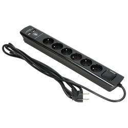 Listwa przeciwprzepięciowa 6x2P+Z ładowarka 2xUSB OR-AE-13163/B/3M czarna Orno