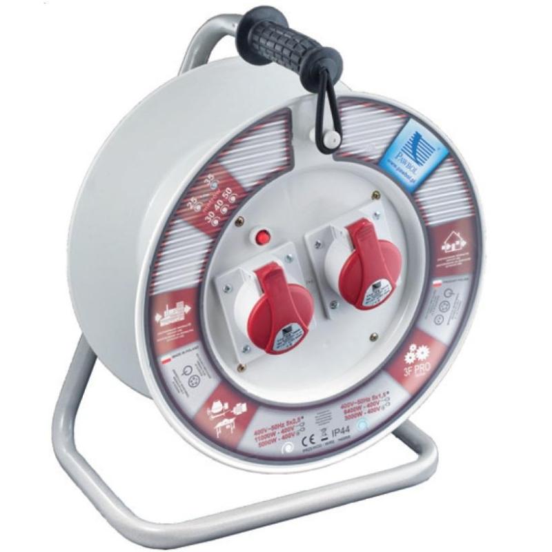 Rozgałęźnik na bębnie 2x32A/5 + termik - 2001-340RT