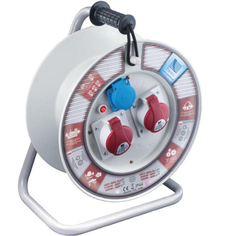 Rozgałęźnik na bębnie 250V + 2x16A/5 + termik - 1104-340RT