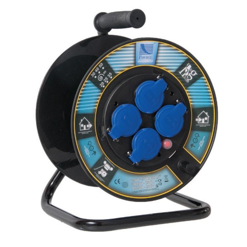 Rozgałęźnik na bębnie 4x230V + termik - 1115-250 GZRT