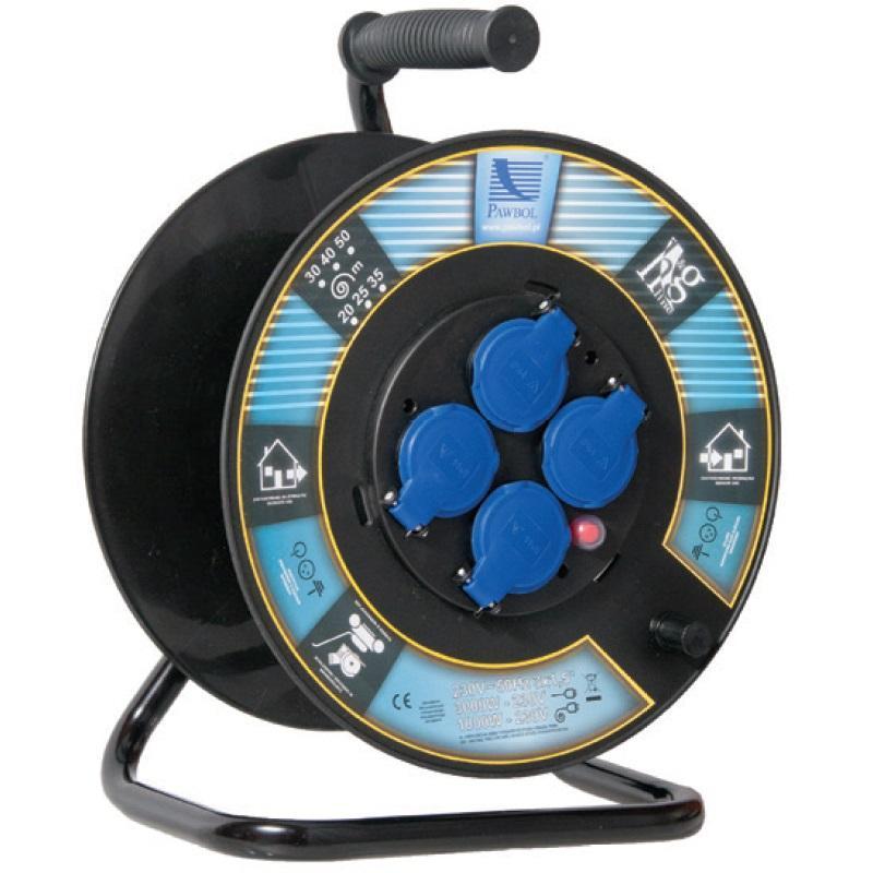 Rozgałęźnik na bębnie 4x230V + termik - 1116-300 RT