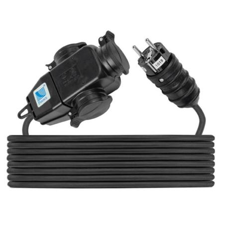 Trójnik z wtyczką i przewodem gumowym 5m D.3174-5 Pawbol