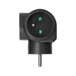 Rozgałęźnik 3x2P+Z czarny OR-AE-13184/B Orno