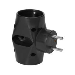 Rozgałęźnik 2x2P+Z, 1x2P/II, czarny OR-AE-13221/B Orno