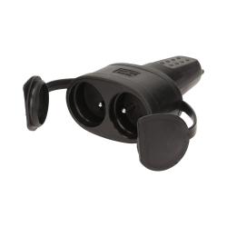 Bryzgoszczelne, podwójne gniazdo gumowe 2P+Z, IP44 OR-AE-13117 Orno