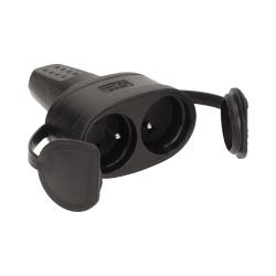 Bryzgoszczelne, podwójne gniazdo gumowe 2P+Z, IP44 OR-AE-13117 Orno