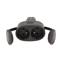 Bryzgoszczelne, podwójne gniazdo gumowe 2P+Z, IP44 OR-AE-13117 Orno