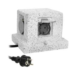 Gniazdo ogrodowe SŁUPEK 4 gniazda 3m kabel gumowy OR-AE-13186(GS) schuko Orno