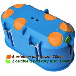 Puszka do płyt gipsowych - dwupolowa 2x60, głęboka - P2x60D Simet