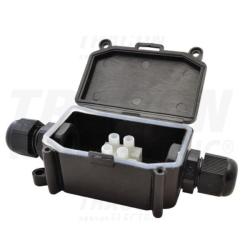 Puszka natynkowa czarna ze złączką 3x1 CSTBOX IP65 Tracon Electric