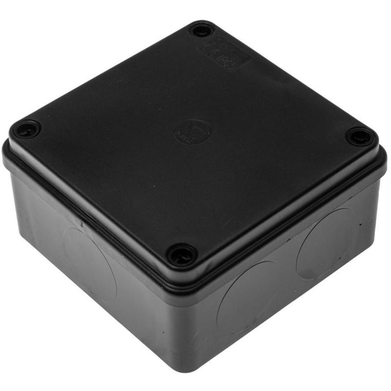 Puszka natynkowa S-Box 116C - 100x100x50, bezdławików, czarny IP65