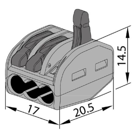 Złączka otwierana 3x0,75-4mm - OVO2,5-3 - Tracon