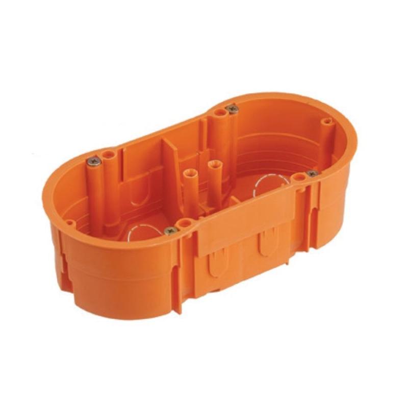 Puszka podtynkowa 60 płytka podwójna z wkrętami - A.0042WP