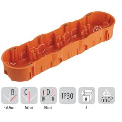 Puszka podtynkowa 60 płytka poczwórna z wkrętami - A.0049WP Pawbol