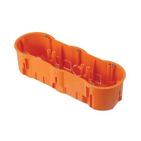 Puszka podtynkowa 60 głęboka potrójna z wkrętami - A.0043WPG