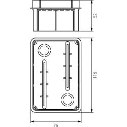 Puszka podtynkowa Pp/t 2 (76 x 116 x 50,5) Elektro-Plast Opatówek