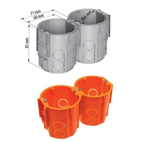Puszka podtynkowa 60 ekstra głęboka 80mm, z wkrętami, łączeniowa - A.0080