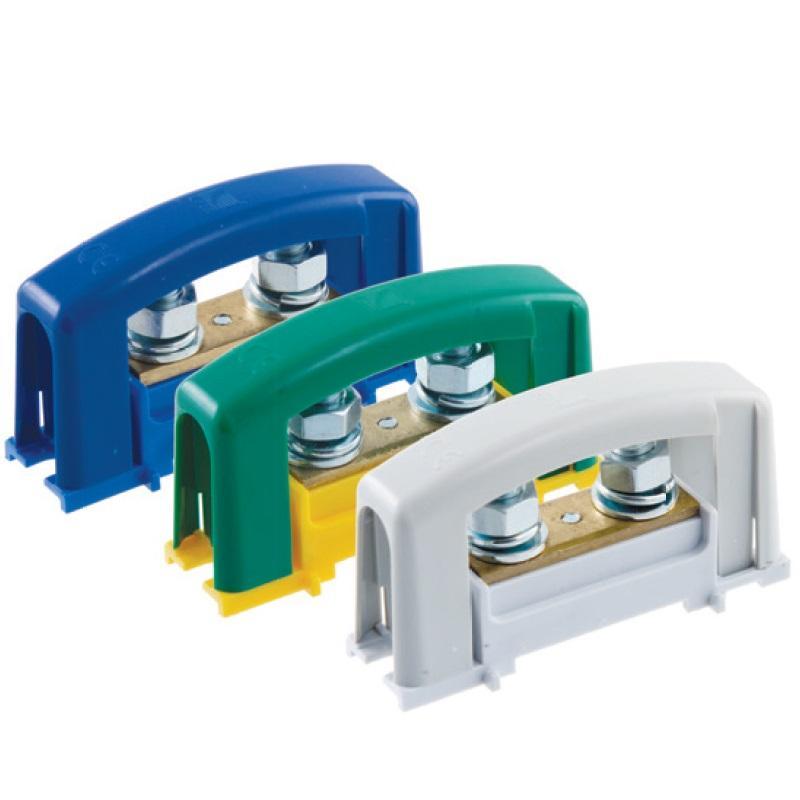 Zacisk ochronny oczkowy 2xM8 szary