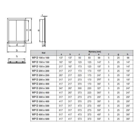Drzwiczki rewizyjne WP D 300x600