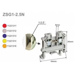 Złączka szynowa gwintowa ZSG1-2.5N czerwony