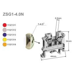 Złączka szynowa gwintowa ZSG1-4.0N szary