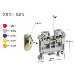Złączka szynowa gwintowa ZSG1-6.0N żółty