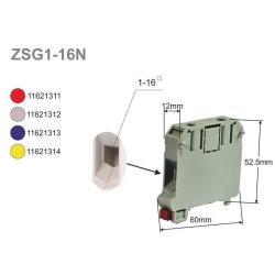 Złączka szynowa gwintowa ZSG1-16.0N żółty