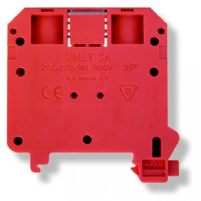 Złączka szynowa gwintowa ZSG1-35.0N czerwony