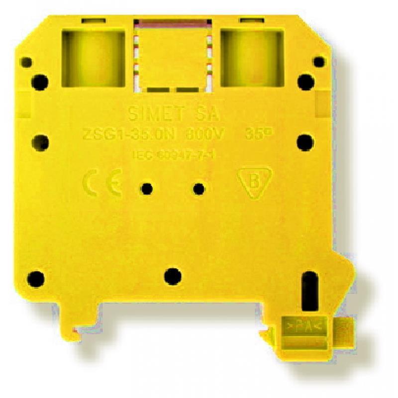 Złączka szynowa gwintowa ZSG1-35.0N żółty