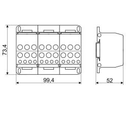 Złączka odgałęźna otwierana na szynę FLSO35-4P Pawbol