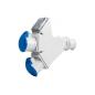 Adapter kempingowy - wtyk 16A 3p, gniazdo 2x16A 3P, gniazdo 230V IP44