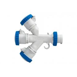 Adapter kempingowy - wtyk 16A 3p IP67 , gniazdo 3x16A 3P IP67