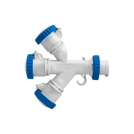 Adapter kempingowy - wtyk 16A 3p IP67 , gniazdo 3x16A 3P IP67