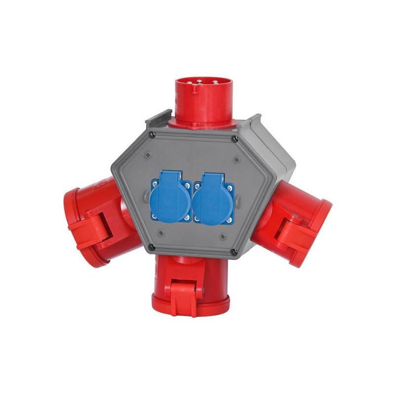 Rozgałęźnik siłowy POLYBOX wtyk  32A/5P gniazda 16A/5P, 2x32A/5P, 2x230V  F3.0618