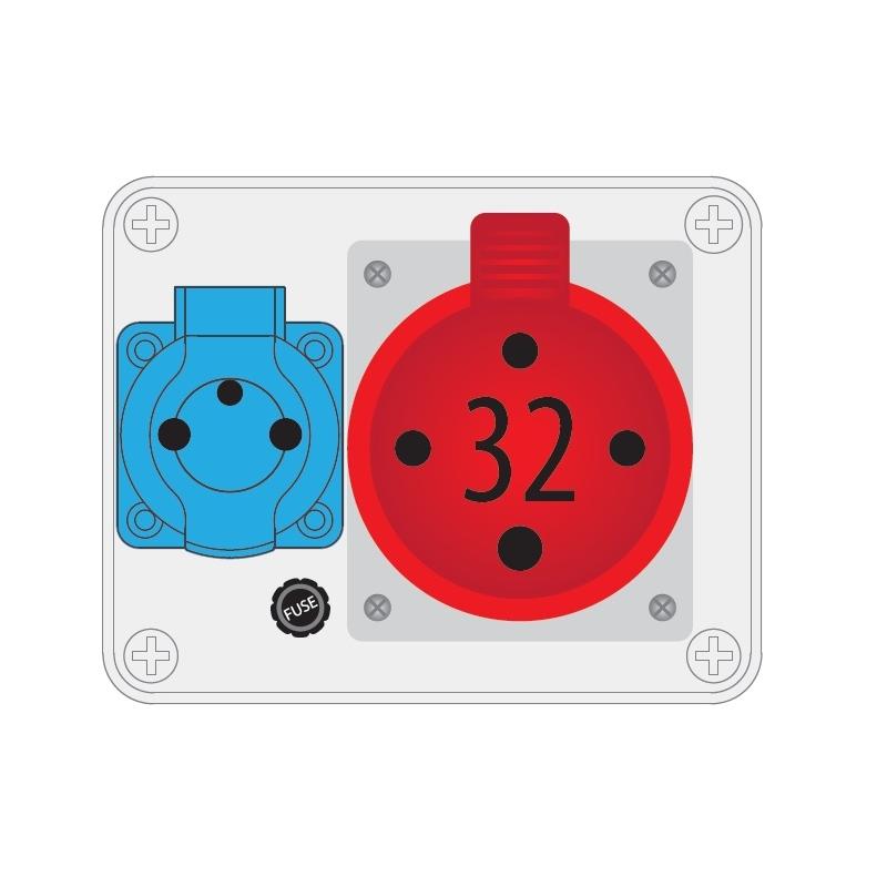 Rozdzielnica R-BOX 150 1x230V 1x32A/4P - B.1206