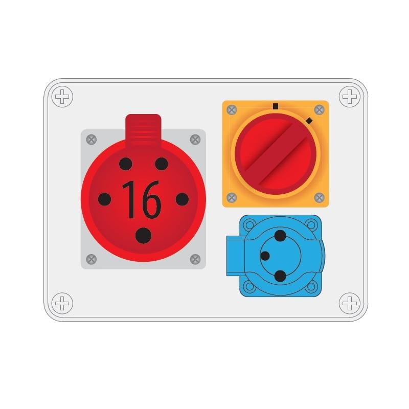 Rozdzielnica R-BOX 190 1x230V 1x16A/5P 0-1 - B.1093W