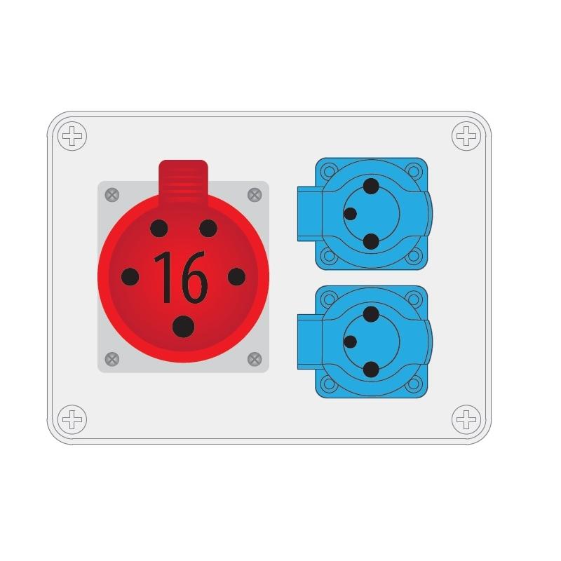 Rozdzielnica R-BOX 190 2x230V 1x16A/5P - B.1602