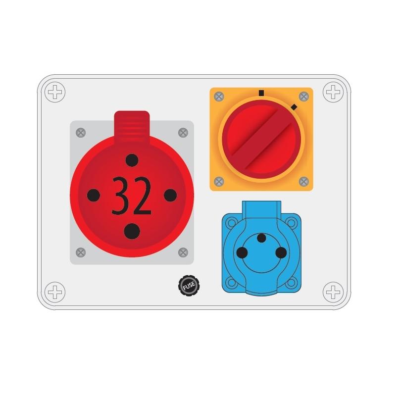 Rozdzielnica R-BOX 190 1x230V 1x32A/4P 0-1 - B.1207W