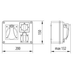 Rozdzielnica R-BOX 190 1x230V 1x32A/5P - B.1215 Pawbol