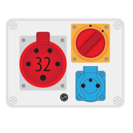 Rozdzielnica R-BOX 190 1x230V 1x32A/5P 0-1 - B.1092-W Pawbol