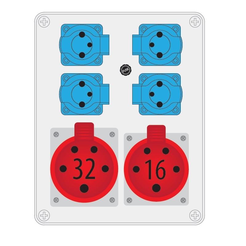 Rozdzielnica R-BOX 240 4x230V 1x32A/5P  1x16A/5P - B.1100-02