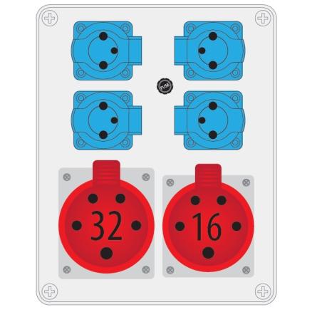 Rozdzielnica R-BOX 240 4x230V 1x32A/5P 1x16A/5P - B.1100-02 Pawbol