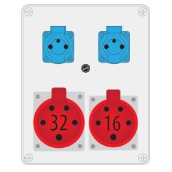 Rozdzielnica R-BOX 240 2x230V 1x32A/5P 1x16A/5P - B.1098 Pawbol