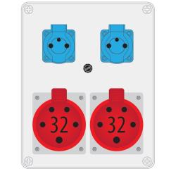 Rozdzielnica R-BOX 240 2x230V 2x32A/5P - B.1099 Pawbol