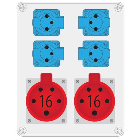 Rozdzielnica R-BOX 240 4x230V 2x16A/5P - B.1096