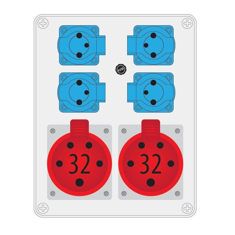 Rozdzielnica R-BOX 240 4x230V 2x32A/5P - B.1627